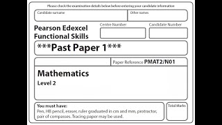 Functional Skills Maths L2 Past Paper 1 Pearson Edexcel [upl. by Llerej]