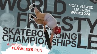 World freestyleskateboarding championships 2024 Pro almost flawless run [upl. by Joab]