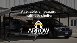 Arrow Carport 20 ft x 20 ft x 7 ft Eggshell [upl. by Annawahs340]