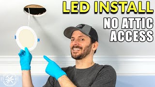 Recessed Lighting Install with No Attic or Prior Wiring [upl. by Eynobe321]