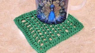 Very Easy St Patricks Day Coaster  Crochet Filet [upl. by Niawtna146]