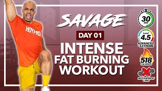 30 MIN CALORIE KILLER No Equipment HIIT Cardio Workout  SAVAGE  DAY 1 [upl. by Rockafellow]