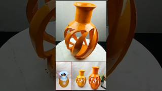 gypsum craft ideas Table lamp making  Corner Flower vase  Lighting lamp making [upl. by Yleen]