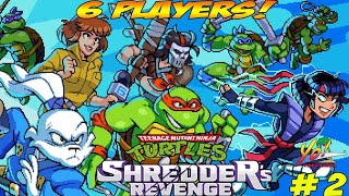 TMNT Shredders Revenge Dimension Shellshock 6 Player Chaos Part 2  YoVideogames [upl. by Yeliw444]