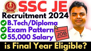 SSC JE Notification 2024 BTech Diploma Govt Jobs Latest Govt Job Vacancy Recruitment 2024 [upl. by Emearg]