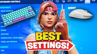 BEST BEGINNER Keyboard and Mouse Fortnite Settings for AIMBOT  FASTER EDITS [upl. by Lark]