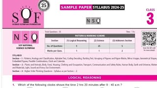 Class 3 NSO  SAMPLE PAPER 202425  NSO sample paper for Grade 3 [upl. by Auhsuoj781]