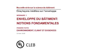 Cinq leçons inédites sur lenveloppe du bâtiment module 1 [upl. by Flatto]