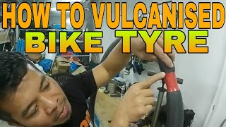 HOW TO VULCANISED BIKE TYRE  MARINONG PADYAKERO VLOG [upl. by Drofnil39]