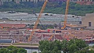 A view of the Soo locks construction of the new lock on Aug 8th 2024 [upl. by Euginimod]