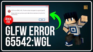 How To Fix Minecraft GLFW Error 65542 WGL  The Driver Does Not Appear To Support OpenGL  TLauncher [upl. by Mirak91]