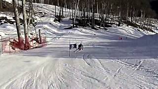 Ted Ligety Training on Sochi Olympic GS Hill stabilized [upl. by Atonsah]