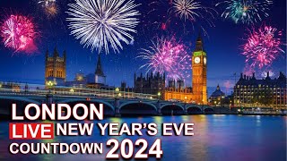 London Live 🔴 New Year Celebrations 🎆 Fireworks ✨ Countdown 2024 [upl. by Vallery]