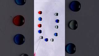 U letter drawing using colourful water dropswater drop artsatisfying artviralyoutubeshorts [upl. by Fredella]