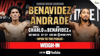 Benavidez vs Andrade OFFICIAL WEIGHIN [upl. by Nyladnor470]