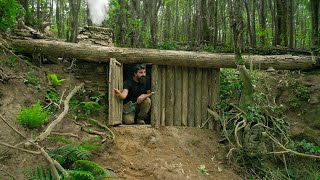 Building Underground amp Warm Survival Shelter  Burger for dinner [upl. by Scottie]