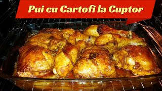 Pui cu cartofi la cuptorReteta super buna de pui Chicken in the oven  Homemade [upl. by Lecirg182]