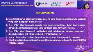 Manajemen Talenta Webinar Series Sistem Informasi Manajemen Talenta ASN [upl. by Lough51]