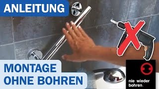 Nie wieder bohren Badetuchstangen und leisten Montage ohne Bohren  DUSCHMEISTERDE [upl. by Akenom]