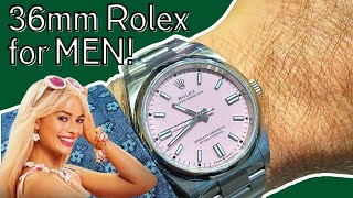 Rolex Oyster Perpetual 36 vs 41  Can Men Wear Pink [upl. by Luise332]