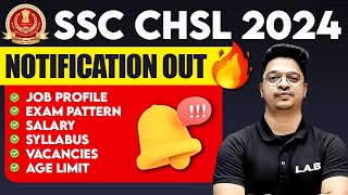 SSC CHSL NOTIFICATION 2024🔥 SSC CHSL JOB PROFILE EXAM PATTERN SALARY SYLLABUS AGE VACANCY [upl. by Yanel]