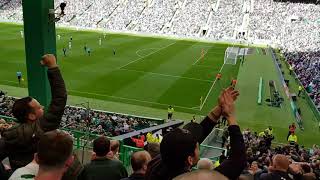 Celtic 22 Hibs 2017 09 30 Hibs fans celebrate 2nd goal [upl. by Bink]