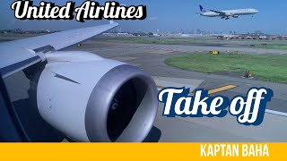 United Airlines 78710 takeoff  raw footage kaptanbaha [upl. by Auohs]