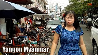 Bahan Area Walking Tour in Yangon City of Myanmar [upl. by Puritan435]