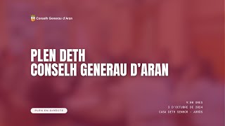 Plen deth Conselh Generau dAran  03102024 [upl. by Ardeahp546]