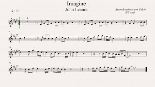 IMAGINE Bb inst clarinetetrompetasaxo soptenorpartitura con playback [upl. by Marti720]