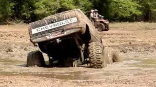 MUD TRUCKS BIG BLOCK Chevy Silverado on 54 BOGGERS STUCK [upl. by Ayokal]