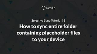 Resilio Selective Sync Tutorial 3 [upl. by Eeryt775]