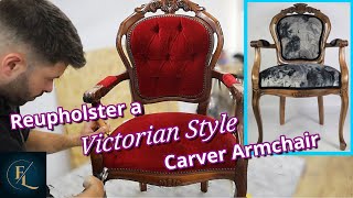 HOW TO REUPHOLSTER A VICTORIAN CHAIR  UPHOLSTERY FOR BEGINNERS  FaceliftInteriors [upl. by Whelan560]