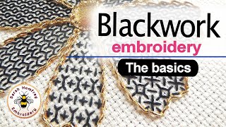 Blackwork Embroidery  The basics behind the stitches Start your journey here [upl. by Lozar]