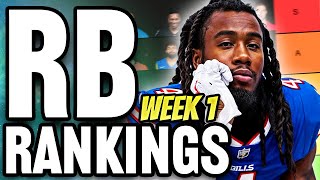 Top 35 Running Back Rankings for Week 1 Fantasy Football [upl. by Annoid757]