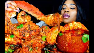 KING CRAB SEAFOOD BOIL MUKBANG  SEAFOOD  MUKBANG  DESHELLED LOBSTER  SEAFOOD BOIL  ASMR EATING [upl. by Bruis]