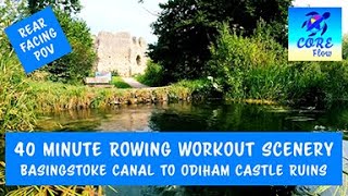 Rowing Machine Scenery 4K 40 Minutes RPOV Basingstoke Canal to Odiham Castle Ruins [upl. by Gussi]