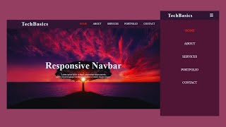 How to Create Responsive Navigation Bar Using HTML and CSS  Header HTML CSS  Responsive Website [upl. by Ainecey]