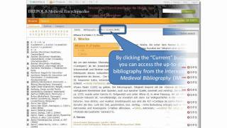 Accessing the current bibliography LexMA Lexikon des Mittelalters [upl. by Bianka]