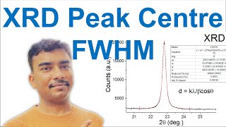 XRD peak fitting FWHM and peak center using origin [upl. by Anaujik273]