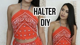 BANDANA HALTER TOP DIY DamaV425 [upl. by Kirrad]