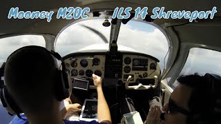 Mooney M20C  ILS 14 Shreveport Regional [upl. by Penman]