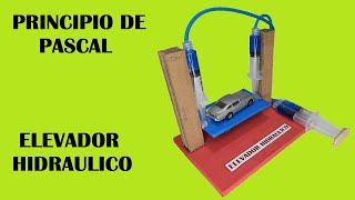 Como Hacer un ELEVADOR HIDRAULICO Principio de Pascal [upl. by Yaeger]