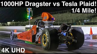 1000HP Dragster vs Gutted Tesla Plaid 14 Mile Fastest We’ve Ever Raced 4K UHD Dragstrip Action [upl. by Firooc]