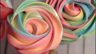 Rainbow Rose Meringue Cookies [upl. by Mortensen431]