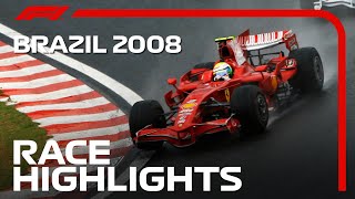 Lewis Hamilton Wins First World Title  2008 Brazilian Grand Prix  Race Highlights [upl. by Attevad]