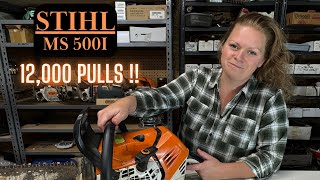 Stihl MS500i Chainsaw Wow 8000 Starts On This Milling Saw Clutch Blown Apart Lets Dig In [upl. by Ailatan]