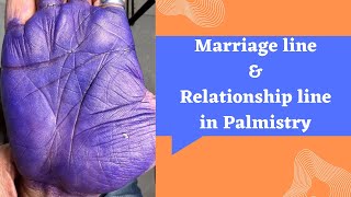 marriage line amp relationship line in palmistrymarriageline palmistry palmreading relationship [upl. by Euqnom308]