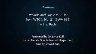 Harpsichord solo Prelude and Fugue in Bb WTC 1 No 21  J S Bach [upl. by Anegue]