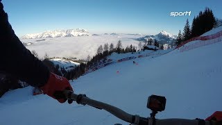 Lebensmüde Verrückter fährt legendäre Streif mit dem Fahrrad  SPORT1 [upl. by Oriaj384]